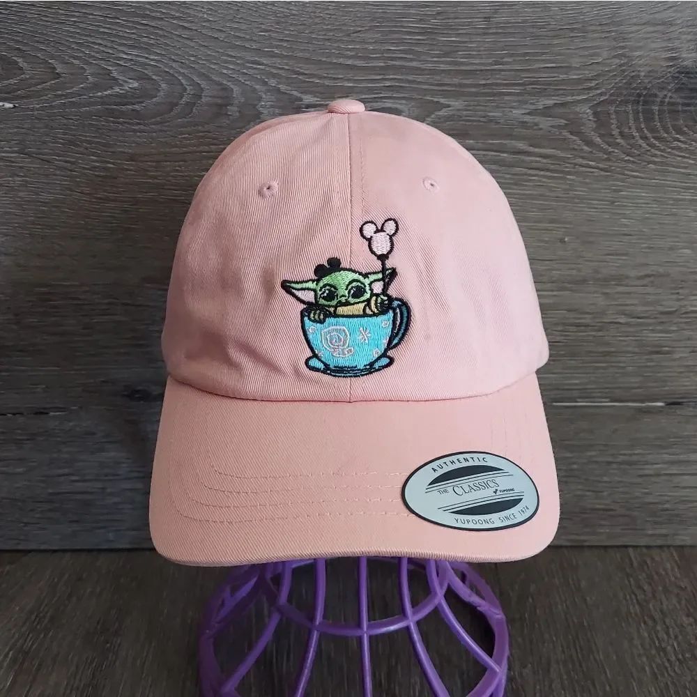 The Classic Pink Cap with Baby Yoda/Grogu Embroidery